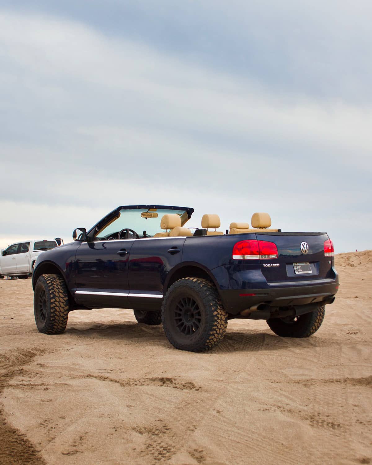 One of a kind VW Touareg Cabriolet with custom cut roof