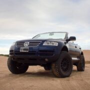 Lifted VW Touareg convertible view from the rear