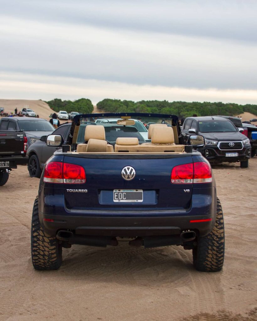 Lifted VW Touareg convertible view from the rear