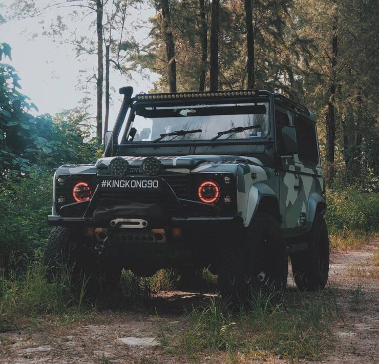 Lifted 2006 Land Rover Defender 90 TD5 – Camouflaged Beast from The Rainforest