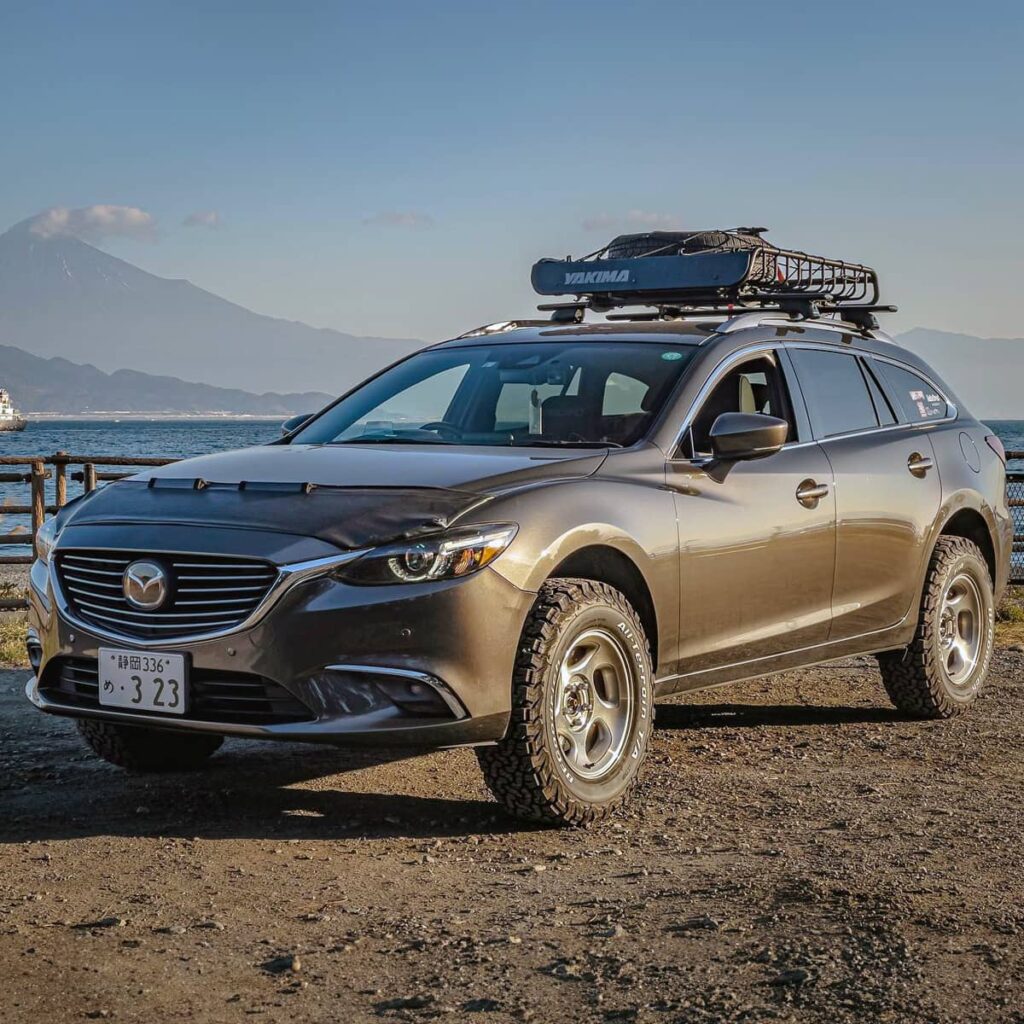 Offroading in a Mazda 6 Atenza wagon with overland style upgrades