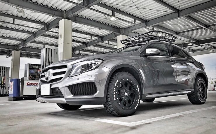 Modified Mercedes GLA with offroad wheels