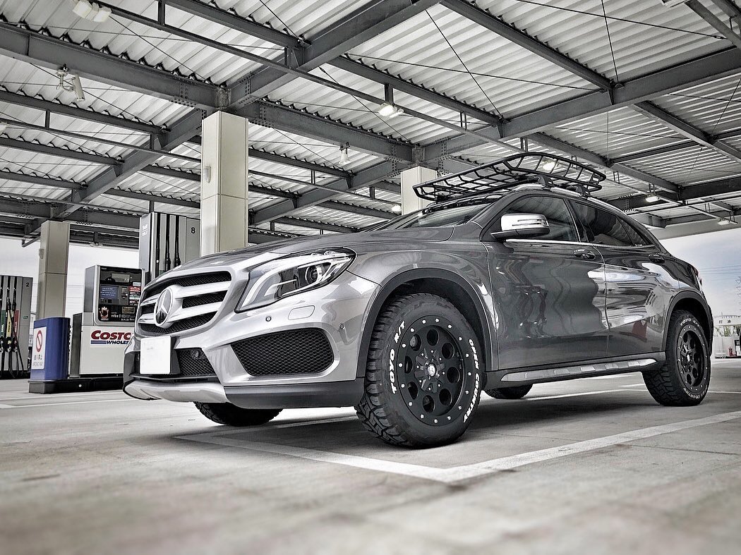 Modified Mercedes GLA with offroad wheels