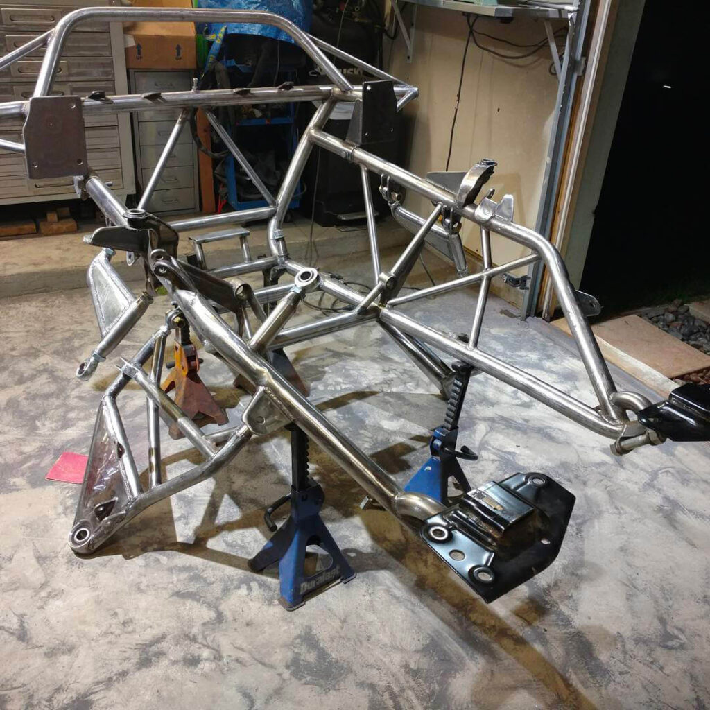 Custom subframe for a mini cooper prerunner