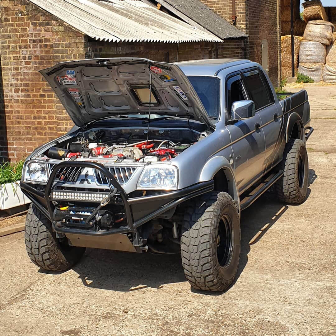 2005 Mitsubishi L200 custom steel bumper with a hoop