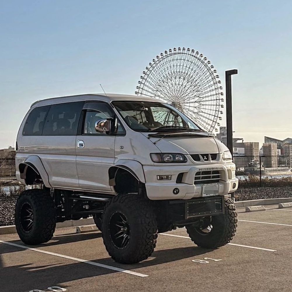 Mitsubishi Delica Space Gear Big Foot in Japan on 20x12 Custom Wheels with -43 Off-set and 40" Off Road Tires