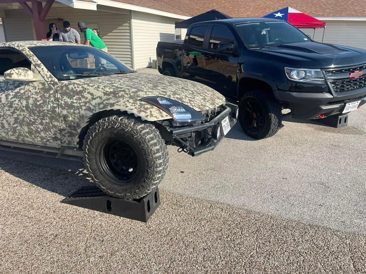 Nissan 350Z on Mud terrain tires