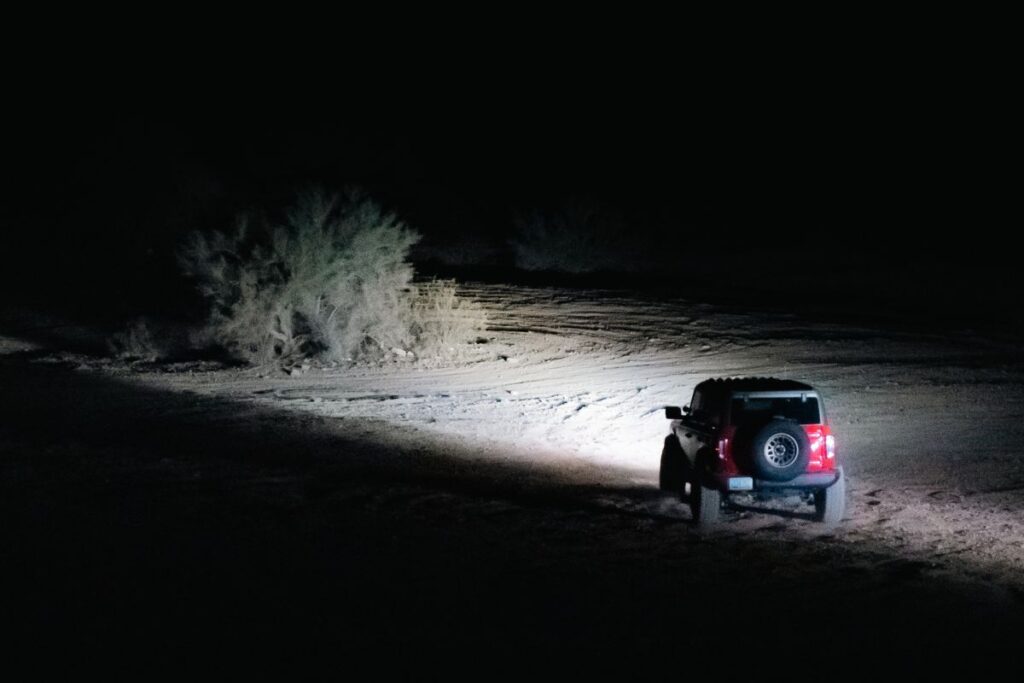 Scene or Flood lights to light up the trails