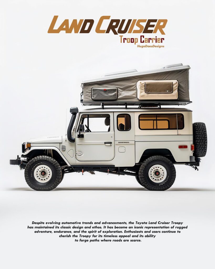 Toyota Land Cruiser FJ40 long base overland rig with a pop up roof top tent