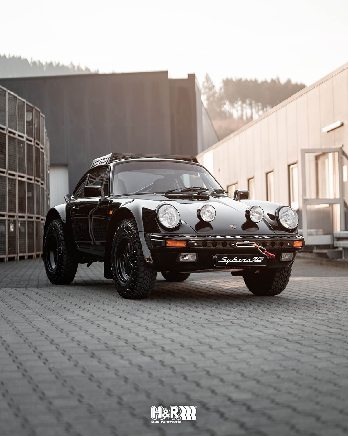 Lifted Porsche 911 with mud tires