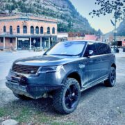 Sarek Autowerke custom steel winch bumper on a Range Rover L460 in Ouray Colorado