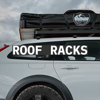 Overland style roof racks and cargo carriers for off-road vehicles