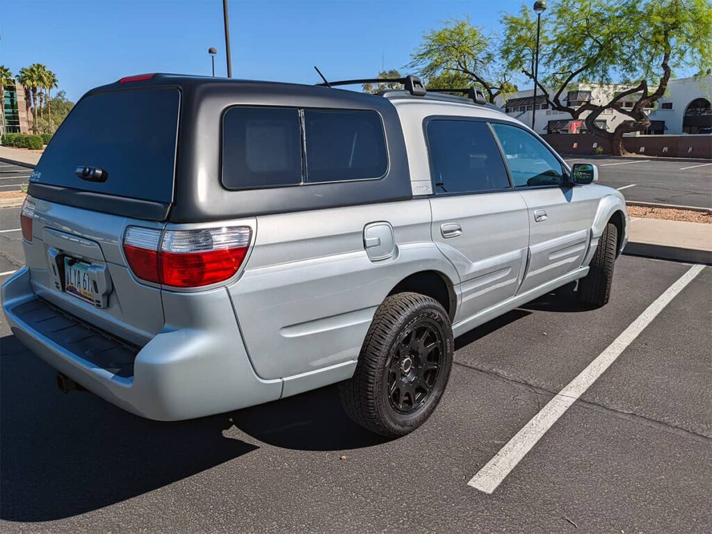 Super Clean Subaru Baja truck with A.R.E. Camper Shell and Low Miles