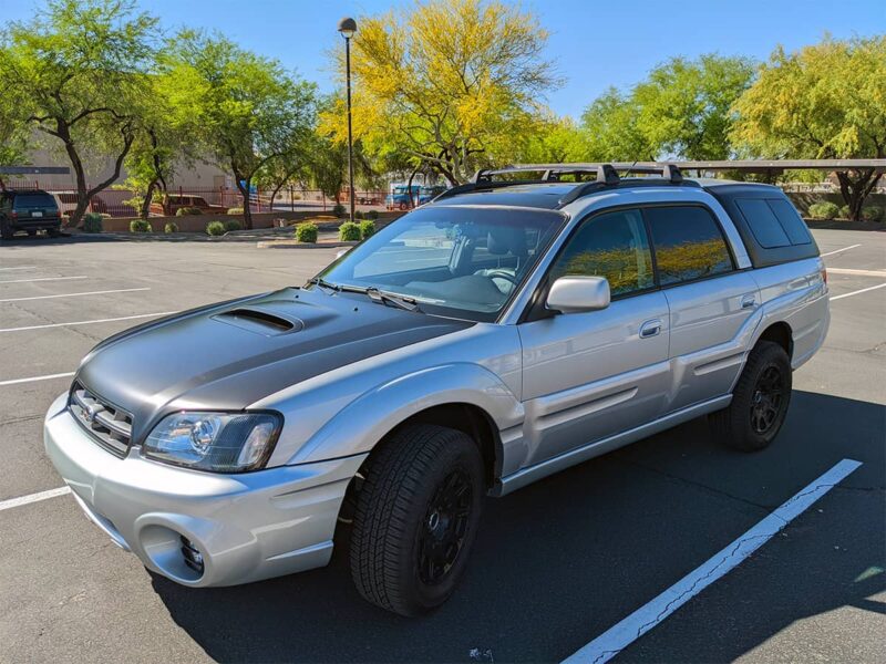 Super Clean Subaru Baja truck with A.R.E. Camper Shell and Low Miles