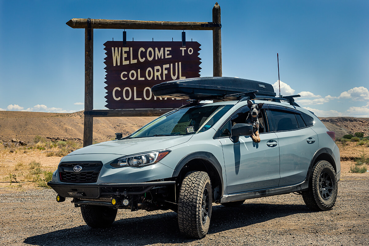 Subaru Crosstrek with off-road modifications - compact crossover suv