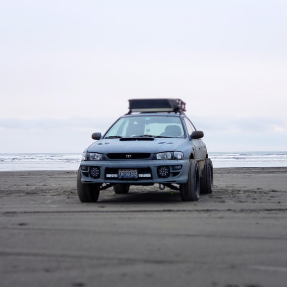 Lifted Subaru Outback Battlewagon with Huge Off-road Wheels