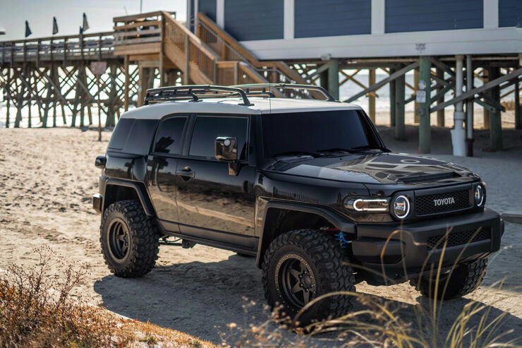 Black Lifted Toyota FJ Cruiser Off Road build With Long Travel Pre Runner Suspension