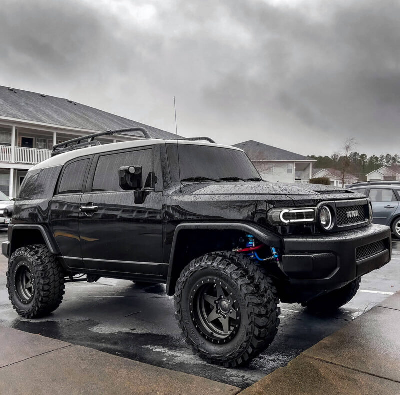 Black Lifted Toyota Fj Cruiser Off Road Build With Long Travel Suspension