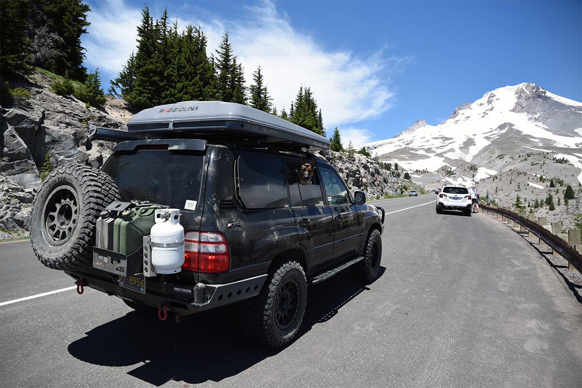 Full size spare tire carrier, canister and propane gas setup