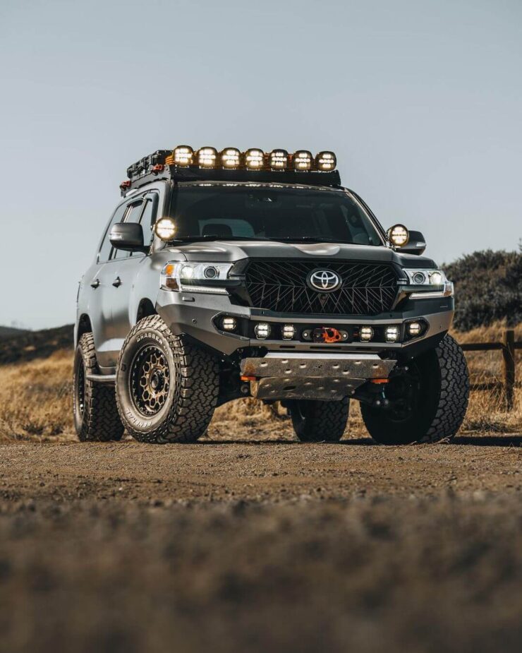 Lifted Toyota Land Cruiser 200 Modified for Off-roading and Overland-style Adventures