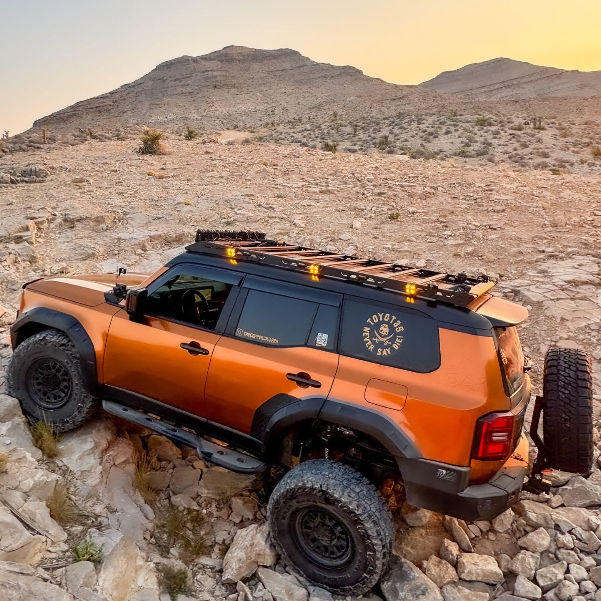 Toyota Land Cruiser 250 rock crawling with a 3" long travel lift