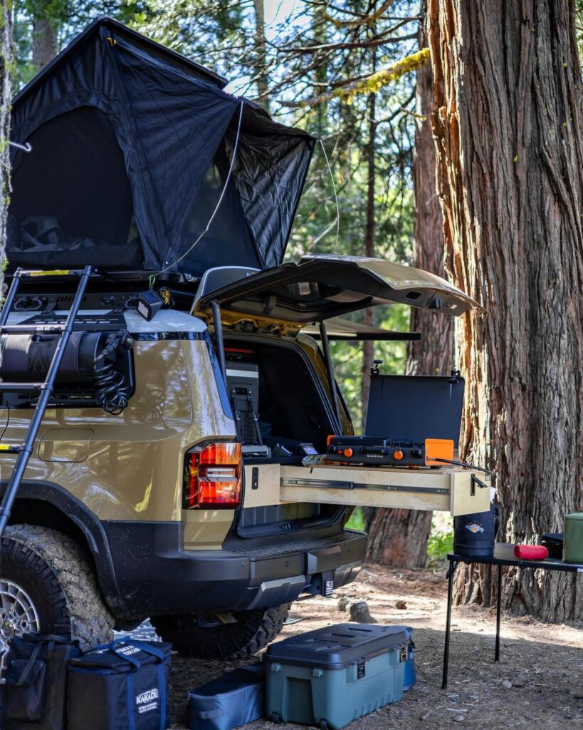 Land Cruiser 250 overland setup with Catuned Off-road upper multipurpose shelf