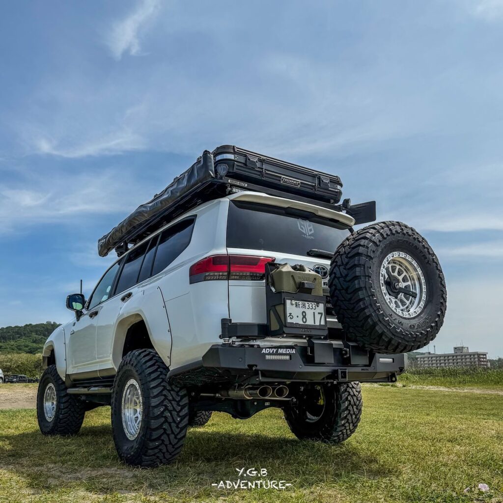 AFN rear bumper with spare tire carrier, and canister