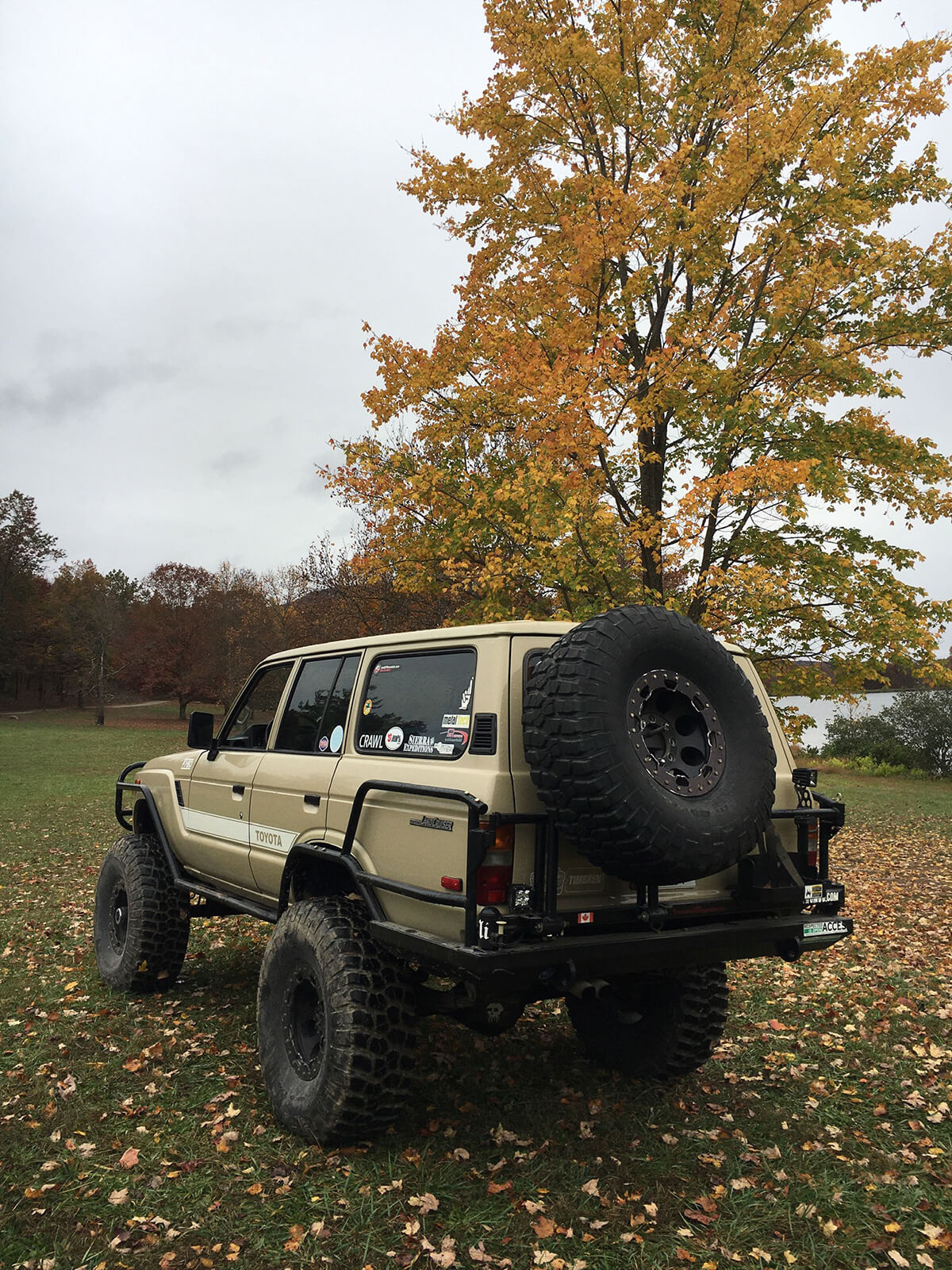 rear bumper with a spare tire carrier