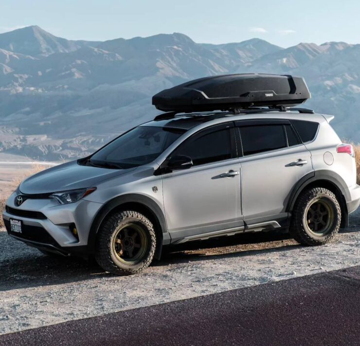 2018 Toyota Rav4 Adventure with a factory lift modified for off-roading