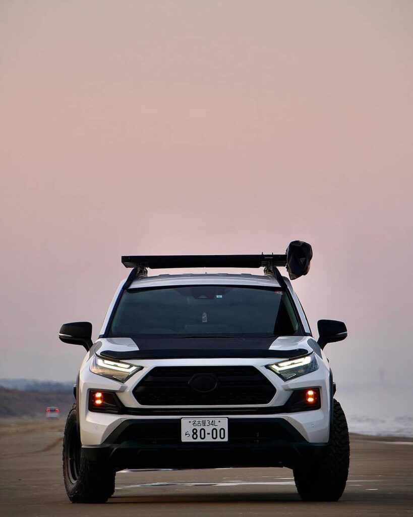 White Toyota Rav4 Adventure with a 1.5-inch lift using spacers Rough Country