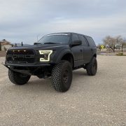 Lifted Lifted Ford Expedition With Raptor fiberglass conversion front end