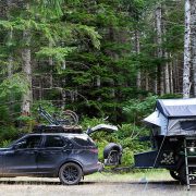 Turtleback Overland Trailer with a roof top tent