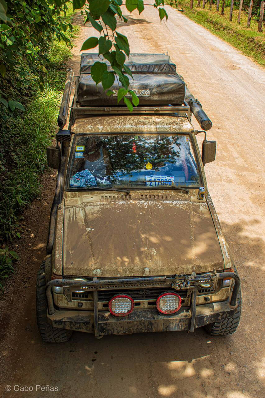 Old Mitsubishi Montero off-roading