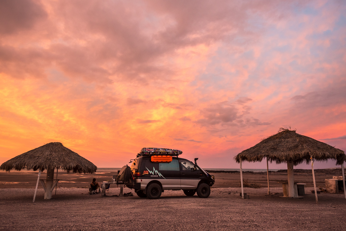 Camping in a van in Baja California