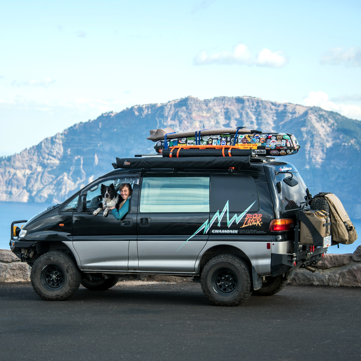 Steel rear bumper with a spare tire carrier by Coastal Offroad in British Columbia