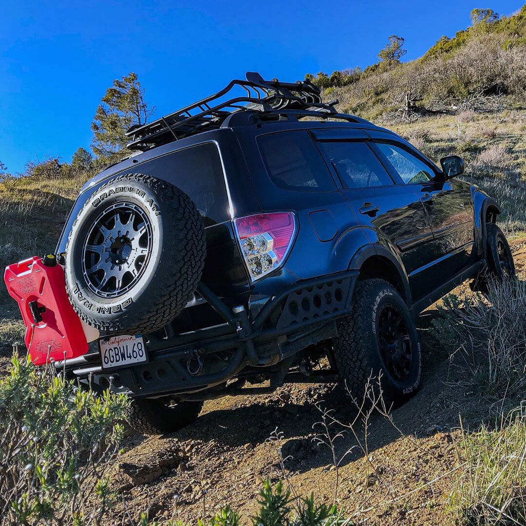 3rd gen Subaru Forester with a Custom Spare tire carrier