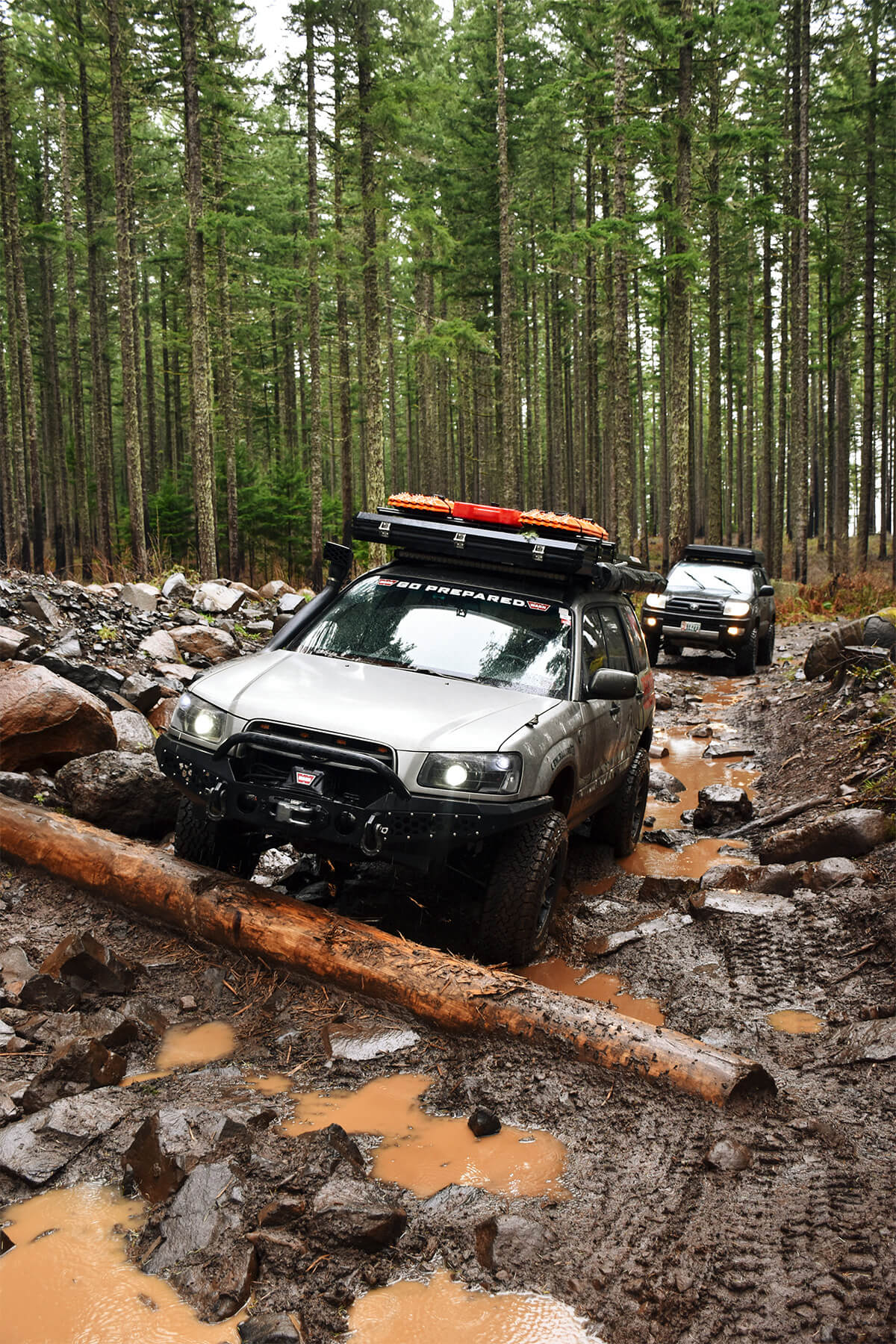 Subaru forester steel offroad bumper & Warn VR-8S 8000 lbs Winch