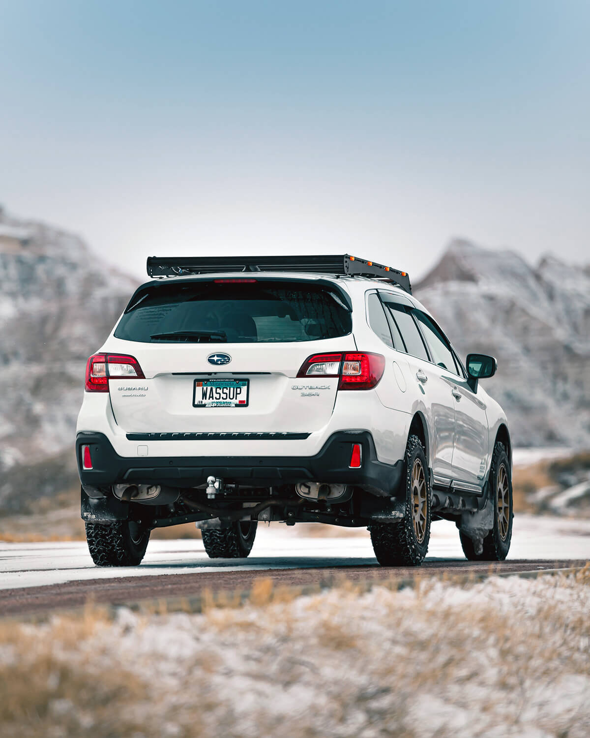 Lifted Subaru Outback With a Roof Rack