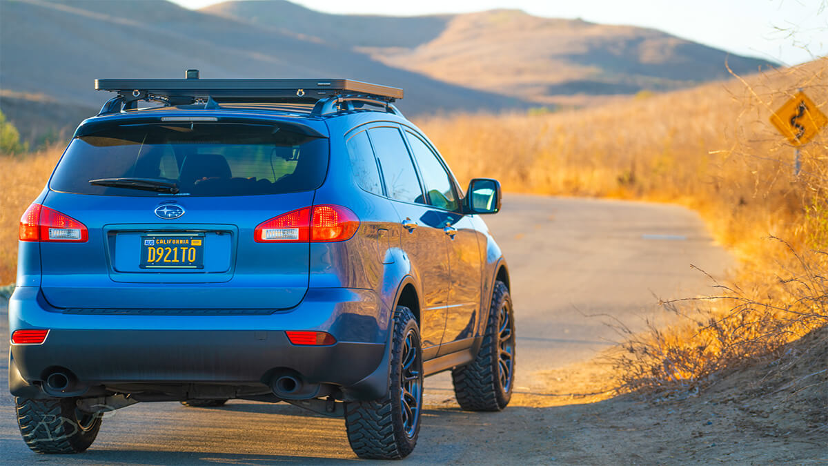 Lifted SUbaru Tribeca with Off-road wheels M/T