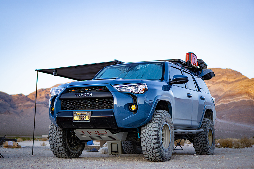 Blue toyota 4runner with trd offroad mods