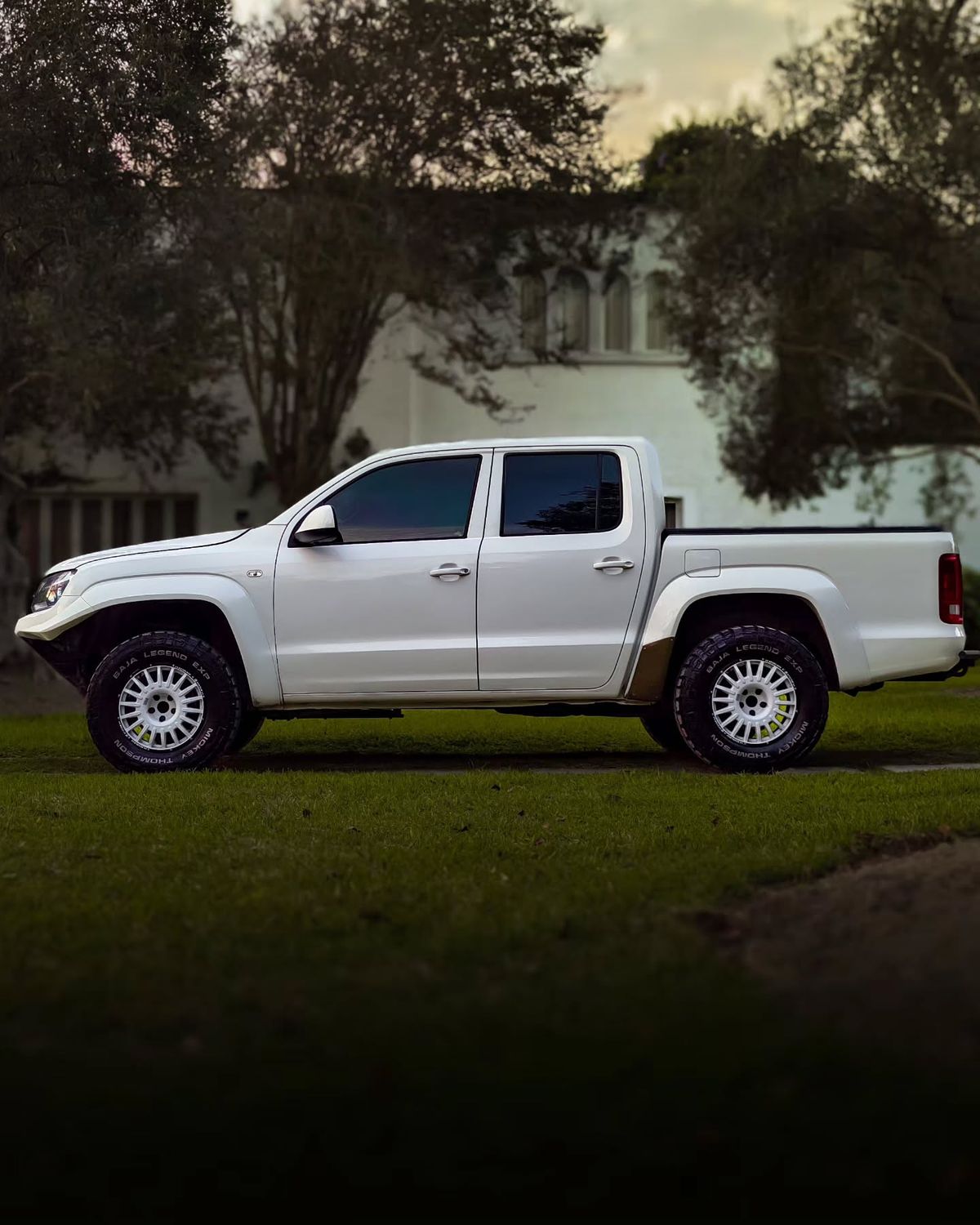 2020 Volkswagen Amarok in white with Braid Beadlock B wheels on a rally raid off-road build
