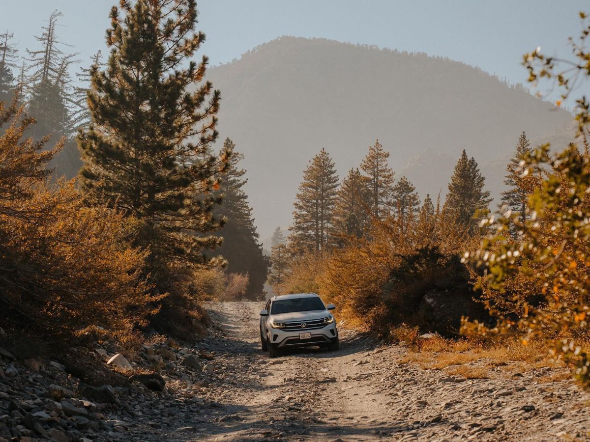 VW Atlas Cross Sport Offroading in a forest trail